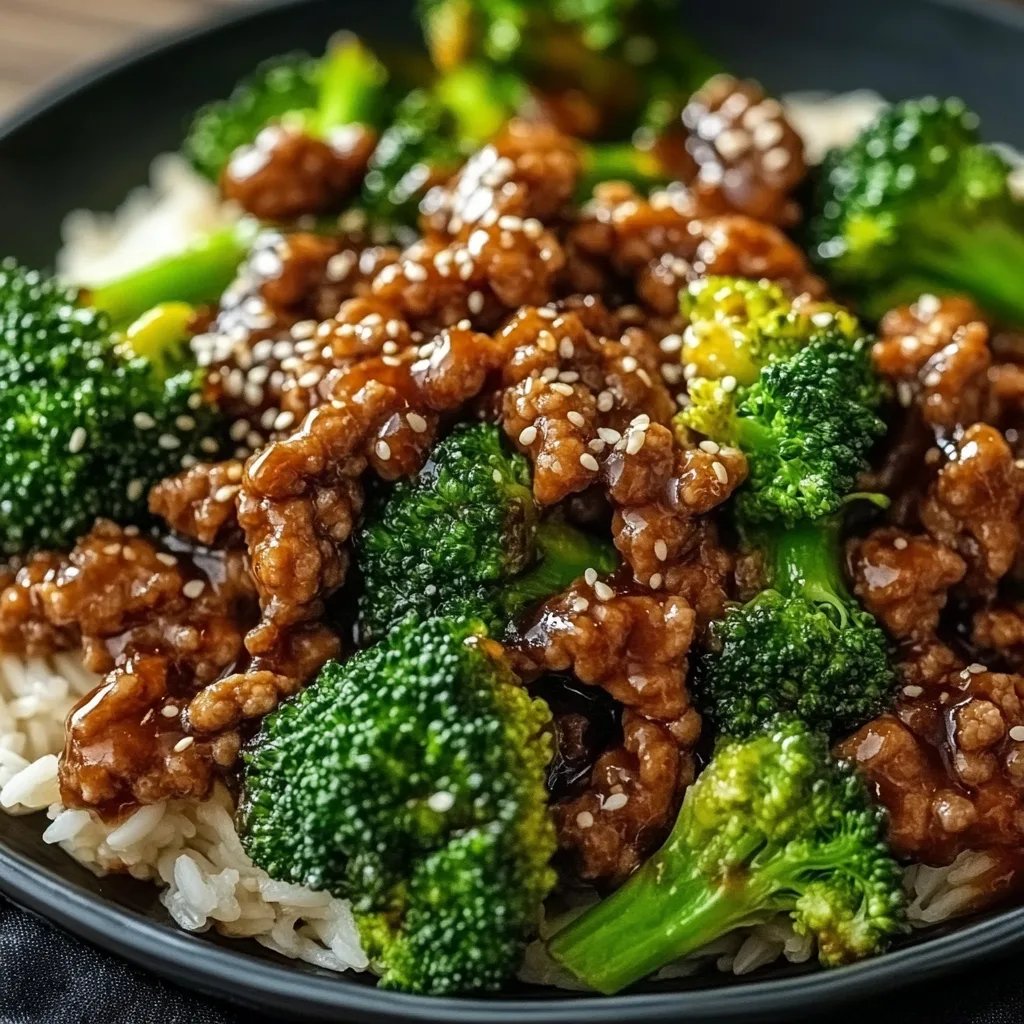 Honey Garlic Ground Beef and Broccoli