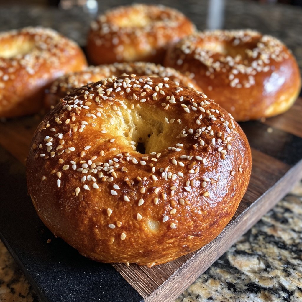 High Protein Bagels With Egg Wash Shine