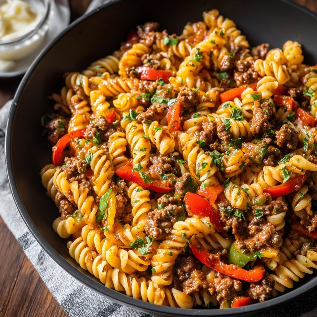 Quick Ground Beef Pasta Skillet