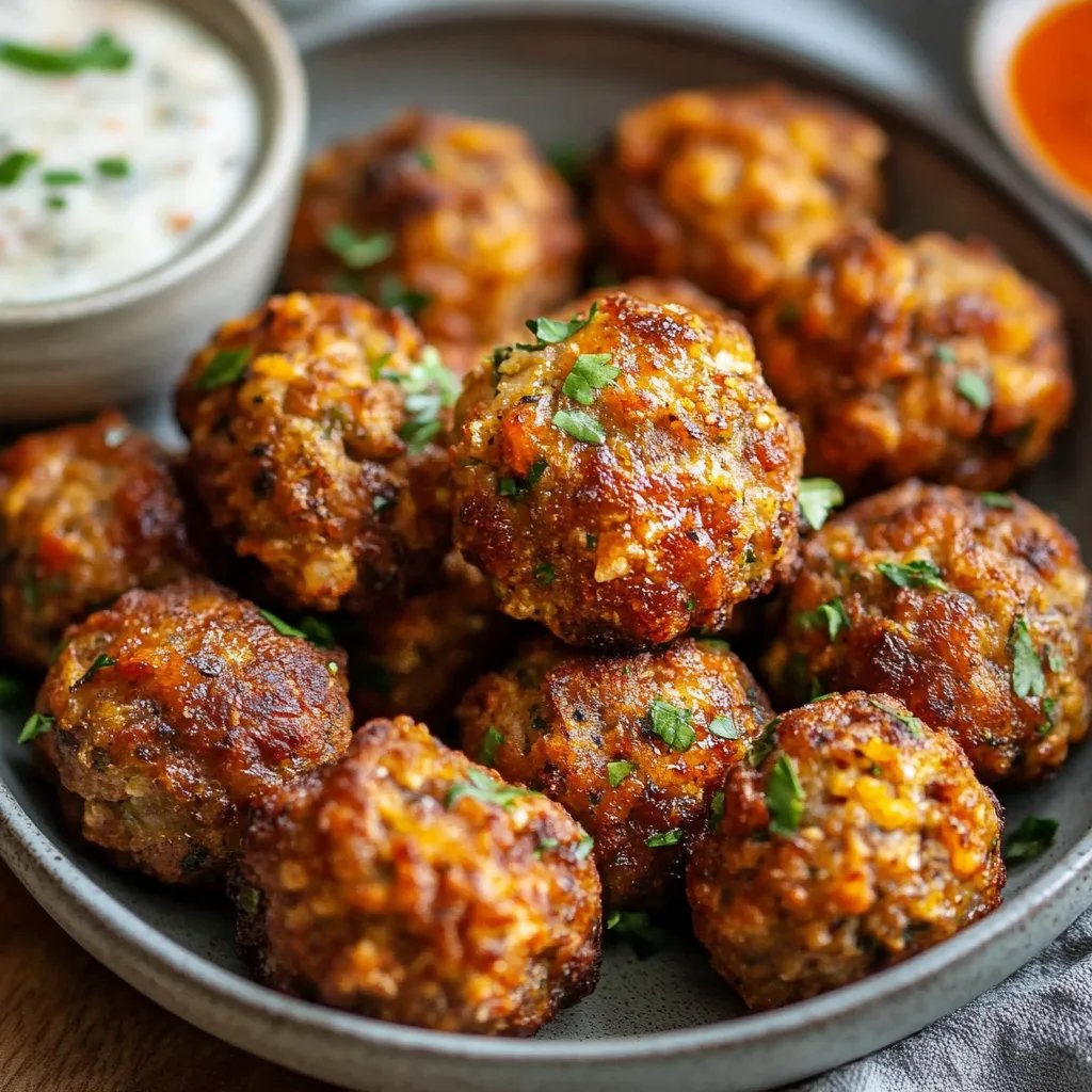 Creole Sausage Balls with Remoulade Dipping Sauce
