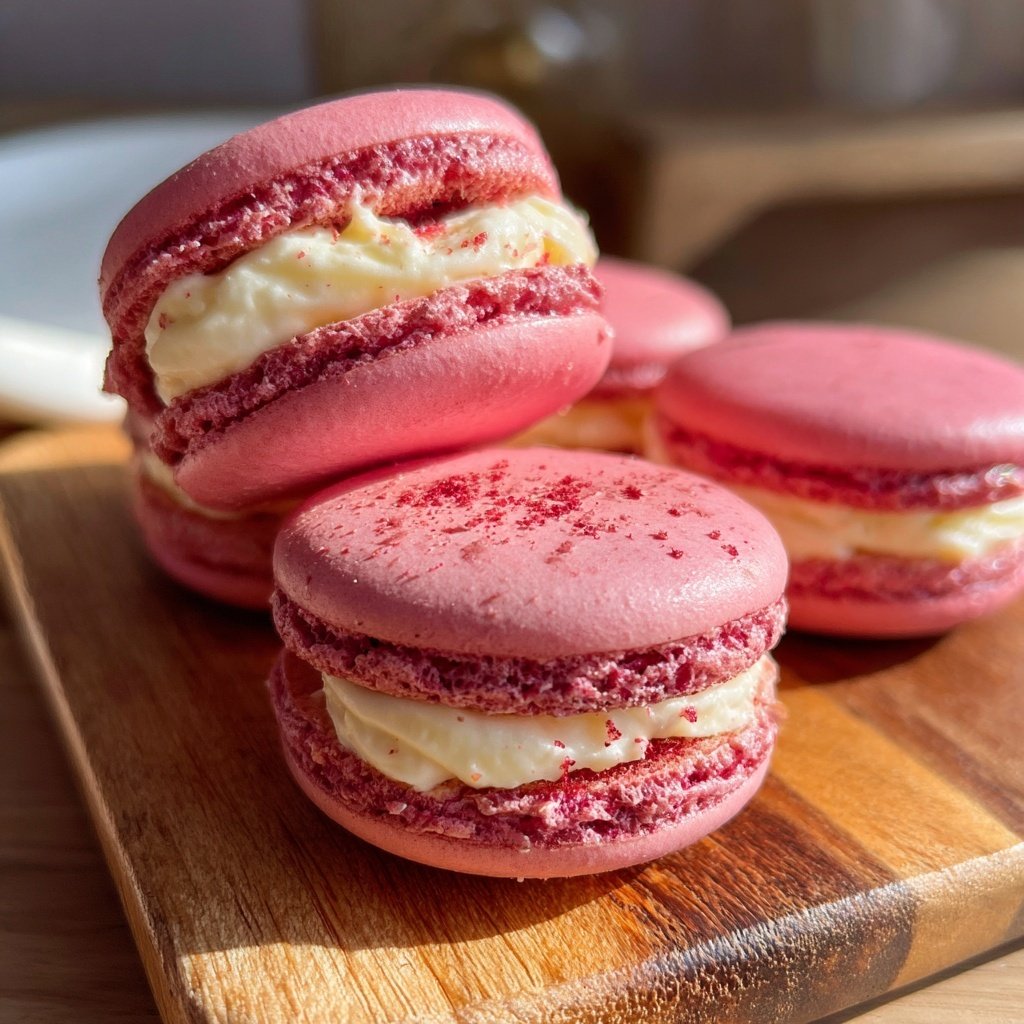 Valentines Treats Raspberry Macarons
