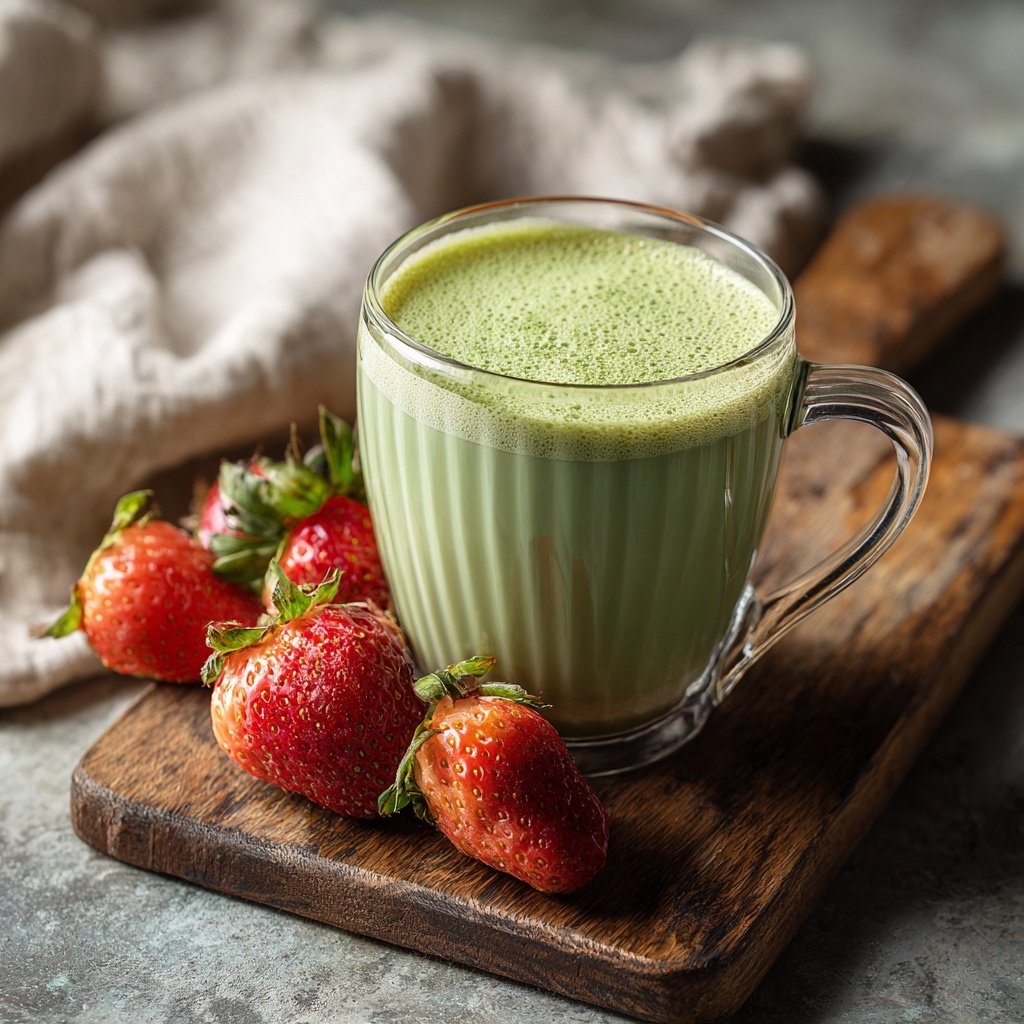 Warm Strawberry Vanilla Matcha