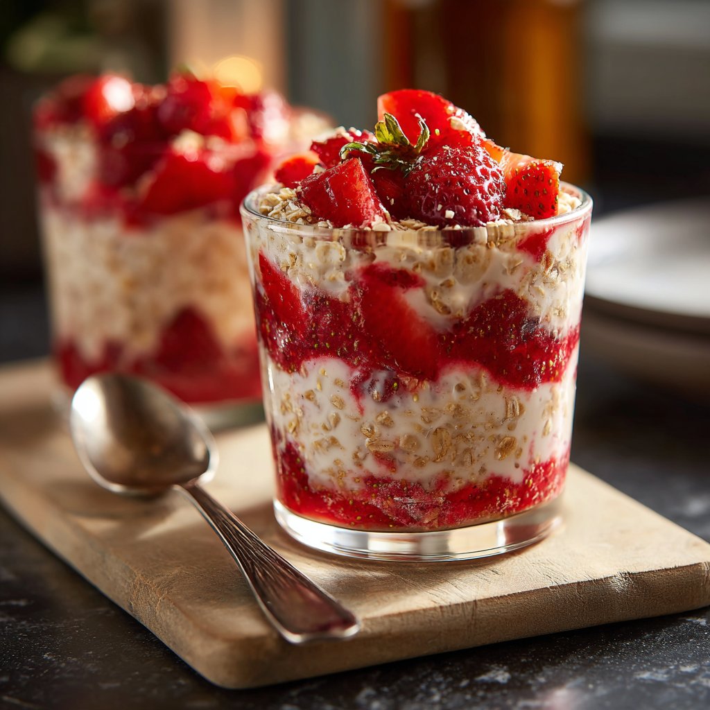 Strawberry Cheesecake Overnight Oats Meal Prep