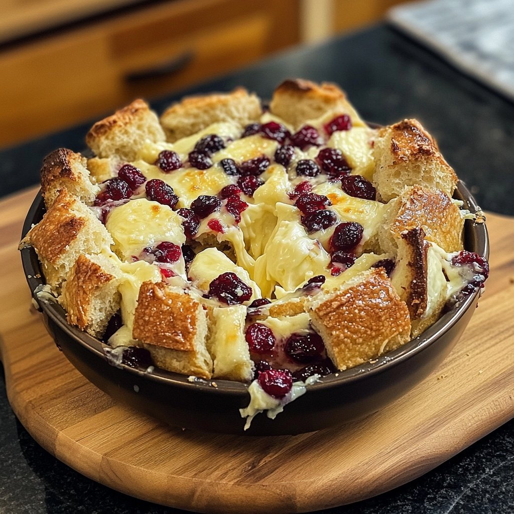 Tear Apart Baked Cranberry Brie Bread Bowl