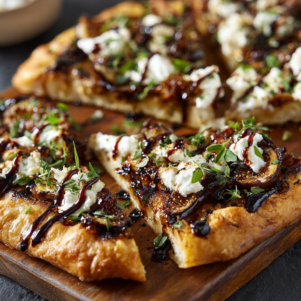 Roasted Fig Flatbread with Balsamic Drizzle