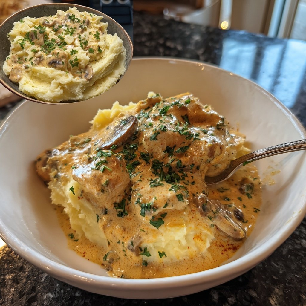 Comfort Food Creamy Chicken and Mashed Potatoes