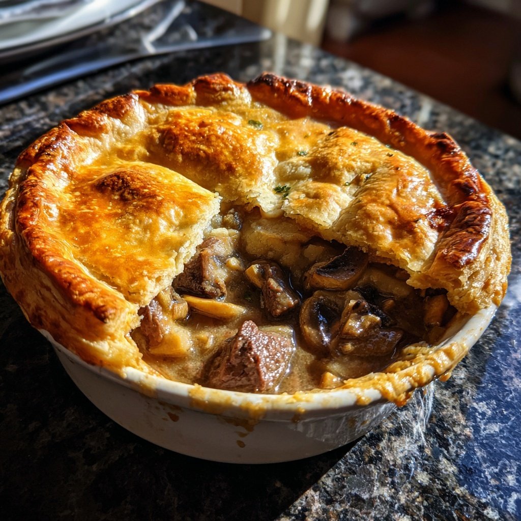 Comfort Food Beef and Mushroom Pot Pie